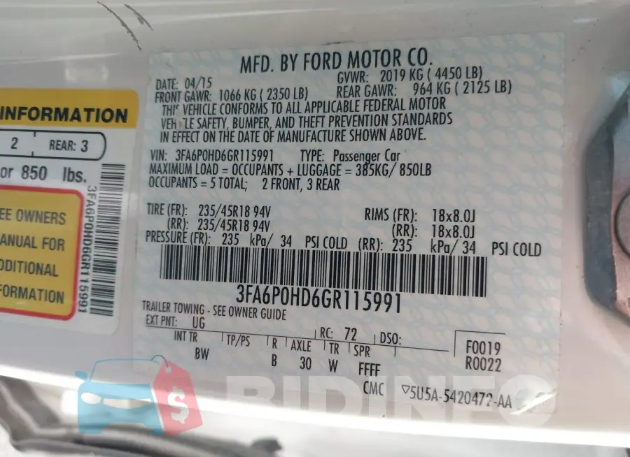 3FA6P0HD6GR115991 Photo# 9