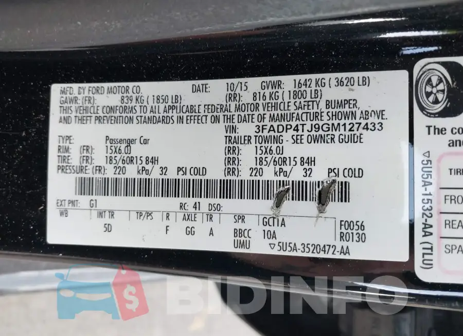 3FADP4TJ9GM127433 Photo# 9