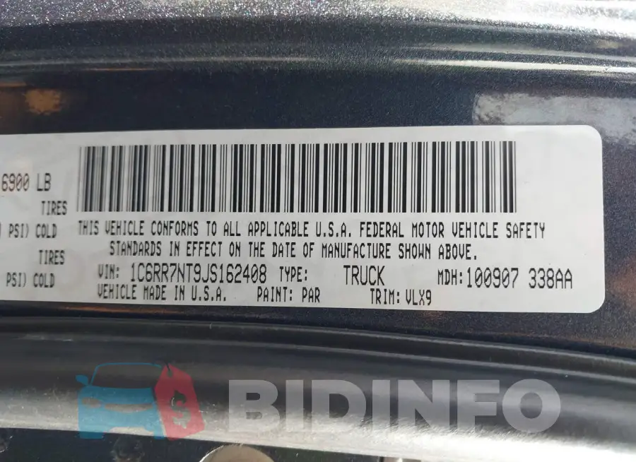 1C6RR7NT9JS162408 Photo# 9