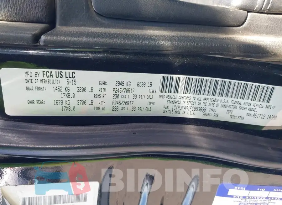 1C4RJFAG1FC893838 Photo# 9