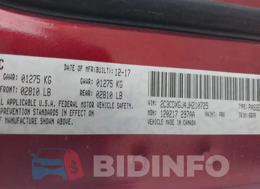2C3CDXGJ4JH210725 Photo# 9