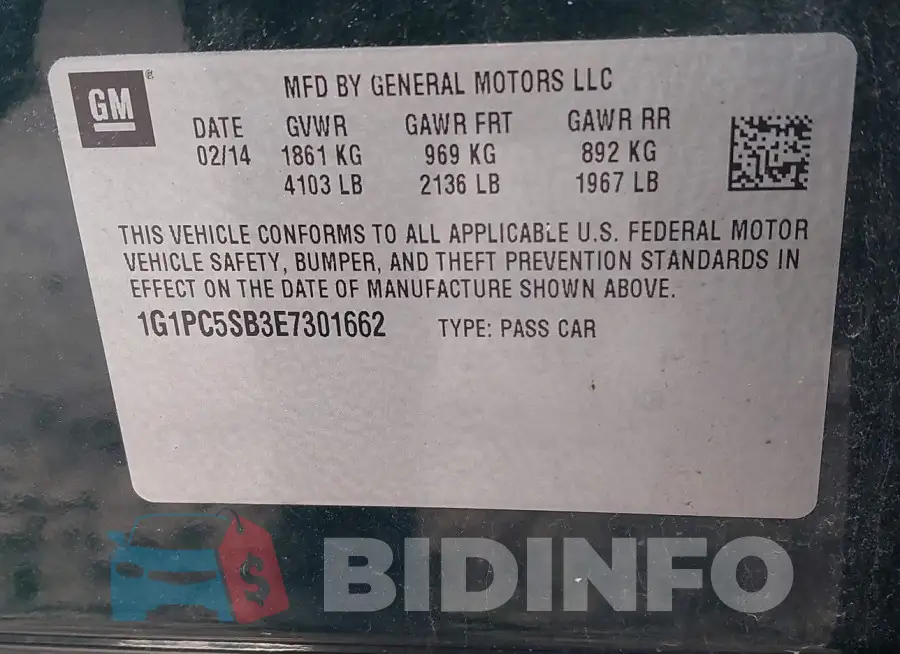 1G1PC5SB3E7301662 Photo# 9