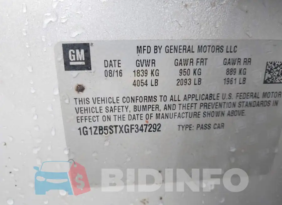 1G1ZB5STXGF347292 Photo# 9