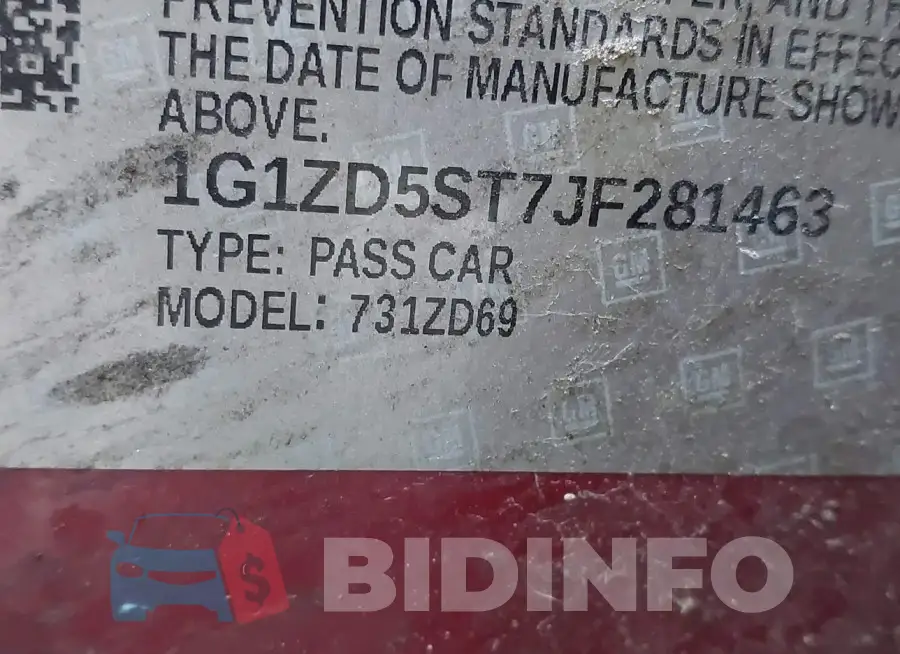 1G1ZD5ST7JF281463 Photo# 9