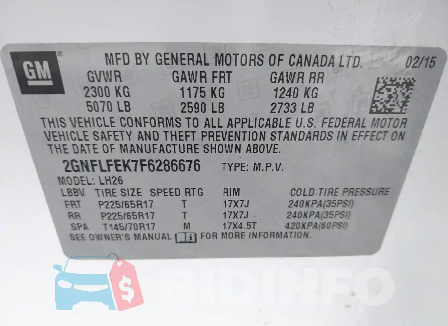 2GNFLFEK7F6286676 Photo# 9