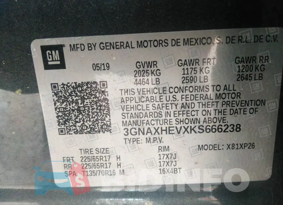 3GNAXHEVXKS666238 Photo# 9
