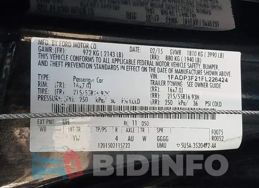1FADP3F21FL226424 Photo# 9