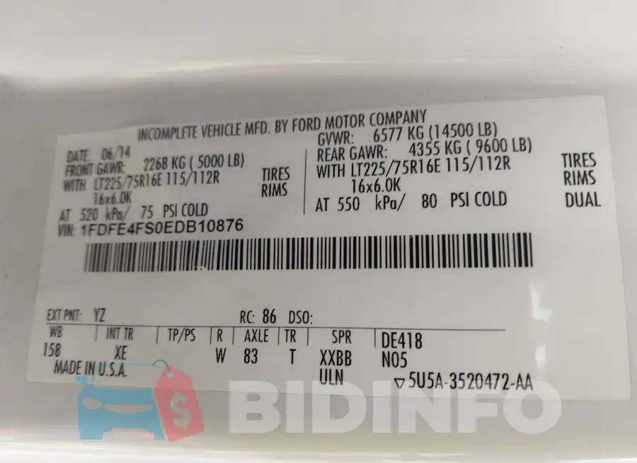 1FDFE4FS0EDB10876 Photo# 9