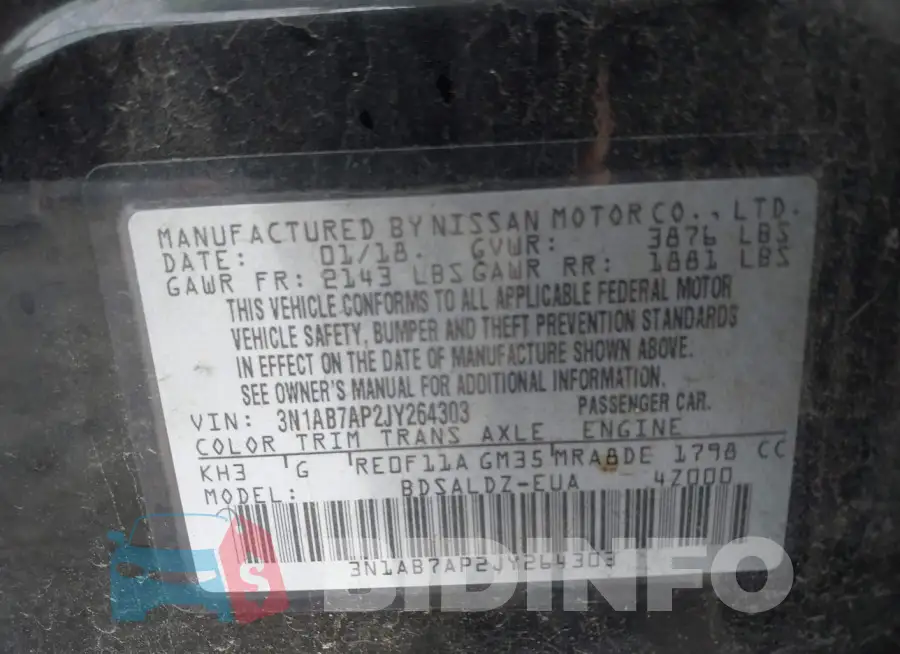 3N1AB7AP2JY264303 Photo# 9