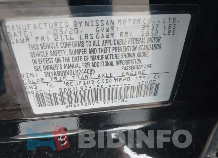 3N1AB8BV9LY244085 Photo# 9