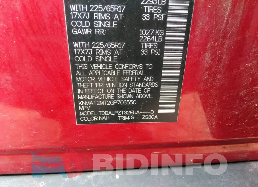 KNMAT2MT2GP703550 Photo# 9