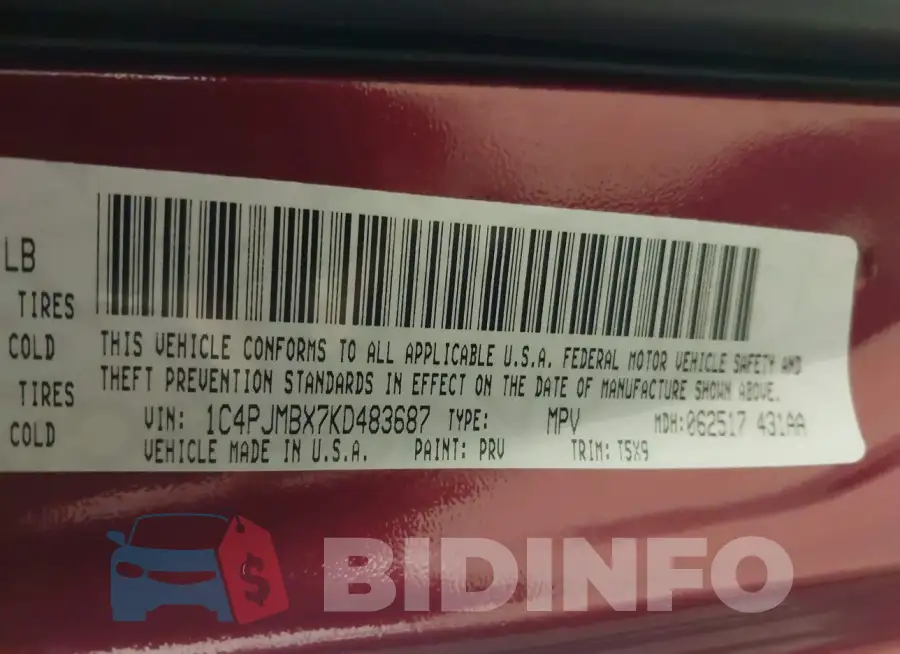 1C4PJMBX7KD483687 Photo# 9