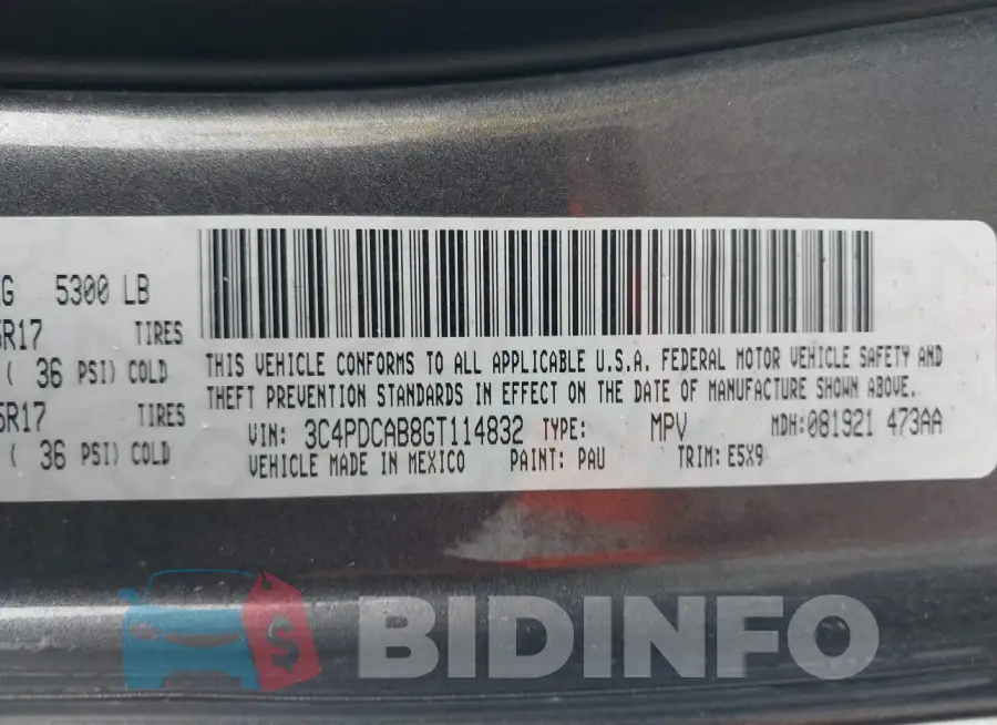 3C4PDCAB8GT114832 Photo# 9
