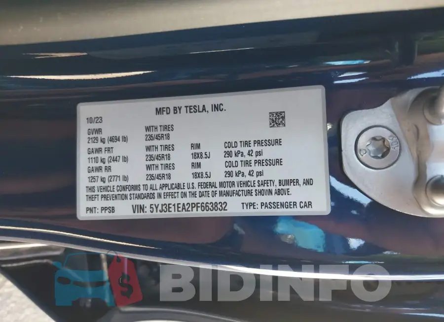 5YJ3E1EA2PF663832 Photo# 9
