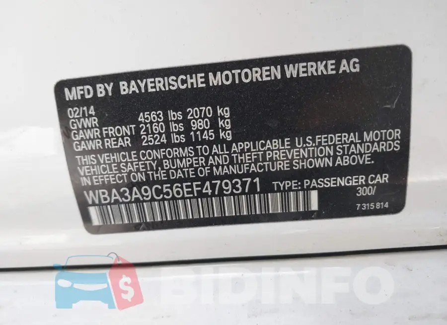 WBA3A9C56EF479371 Photo# 9