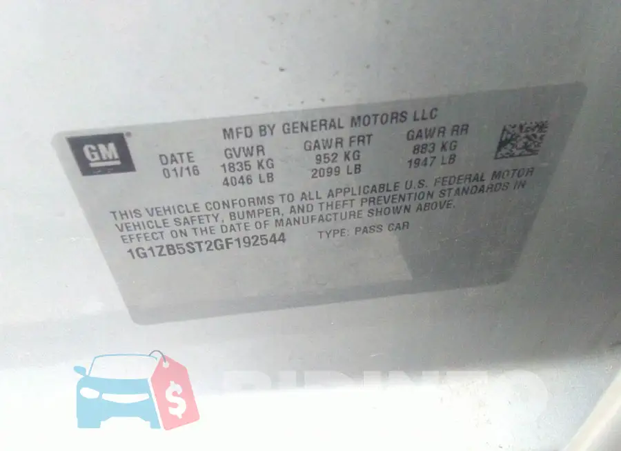 1G1ZB5ST2GF192544 Photo# 9