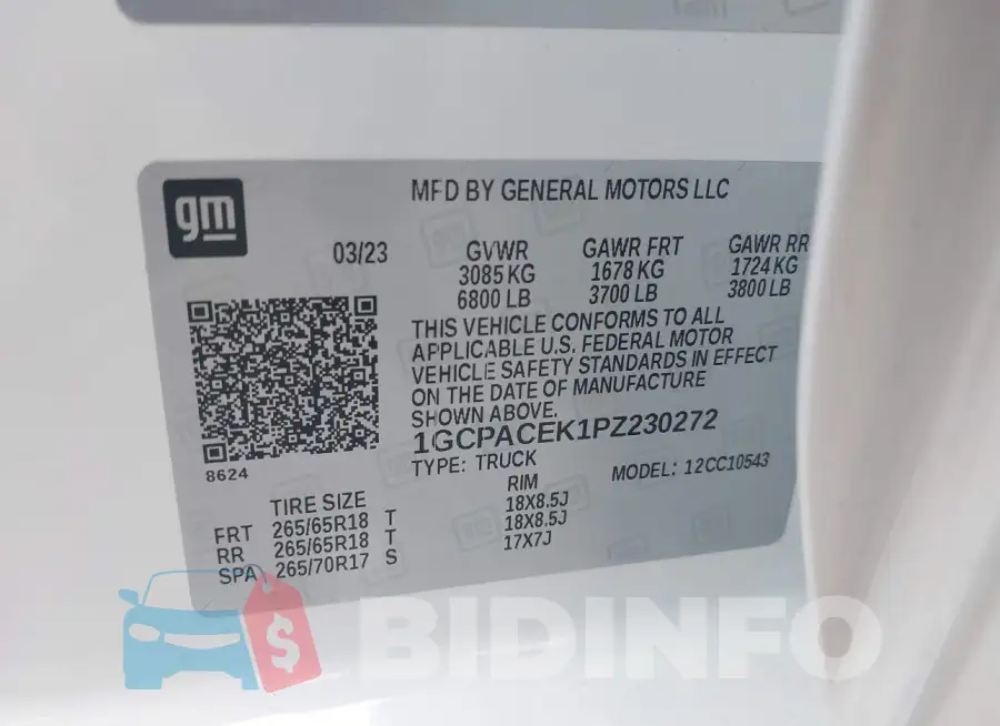 1GCPACEK1PZ230272 Photo# 9