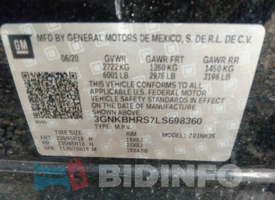3GNKBHRS7LS698360 Photo# 9