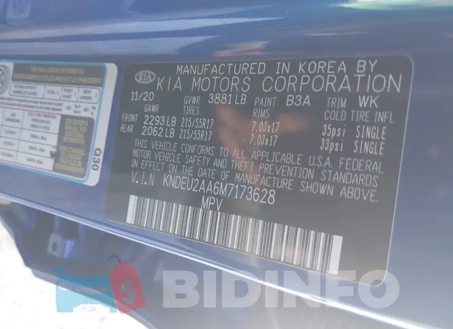 KNDEU2AA6M7173628 Photo# 9