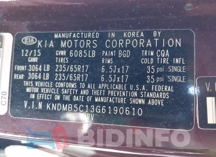 KNDMB5C13G6190610 Photo# 9