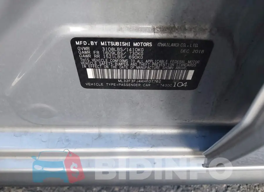 ML32F3FJ4KHF07762 Photo# 9