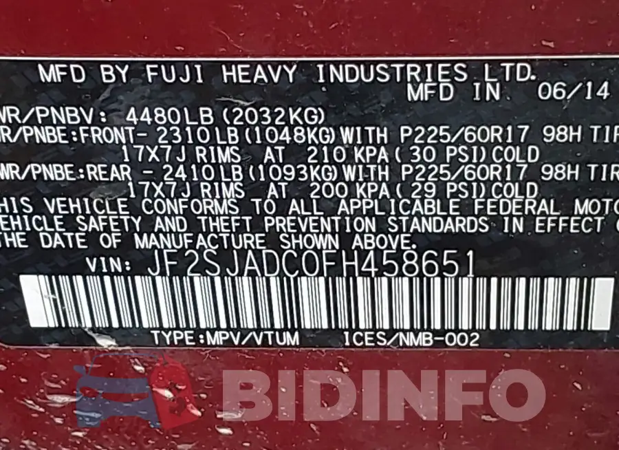 JF2SJADC0FH458651 Photo# 9