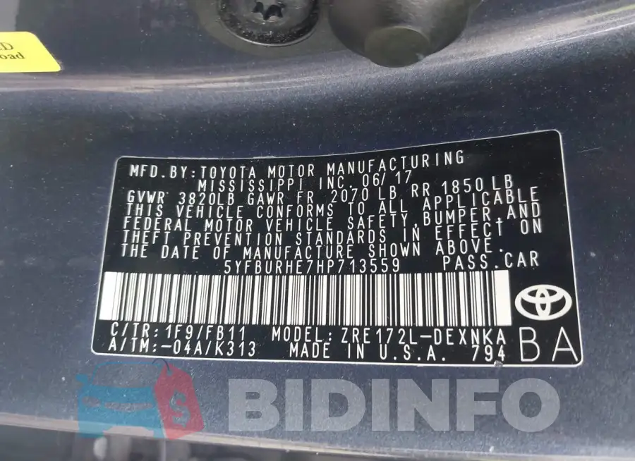 5YFBURHE7HP713559 Photo# 9