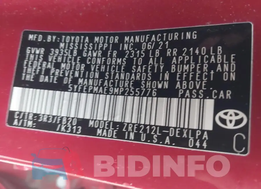 5YFEPMAE9MP255776 Photo# 9