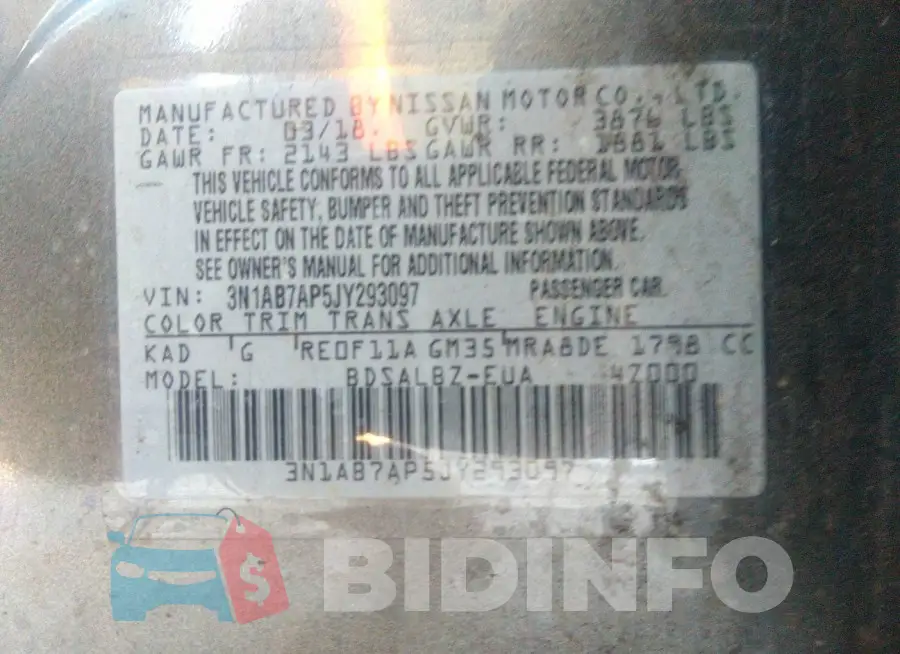 3N1AB7AP5JY293097 Photo# 9