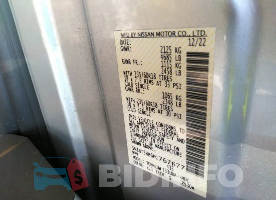 5N1BT3BB6PC767677 Photo# 9