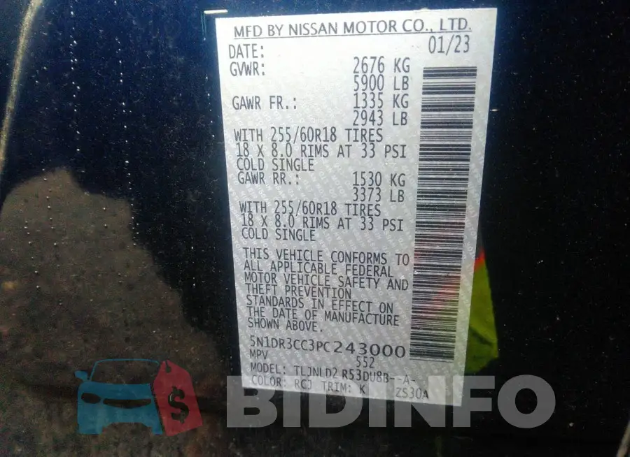 5N1DR3CC3PC243000 Photo# 9