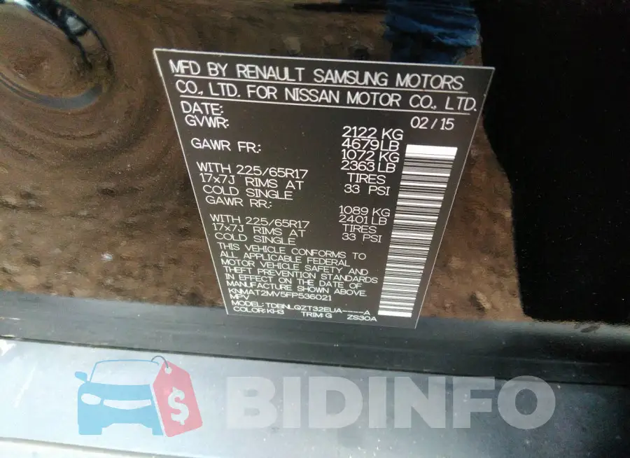 KNMAT2MV5FP536021 Photo# 9