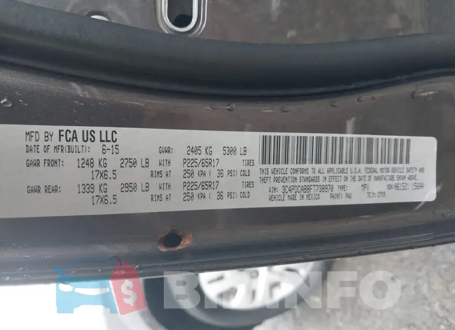 3C4PDCAB8FT738970 Photo# 9