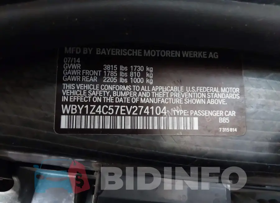 WBY1Z4C57EV274104 Photo# 9