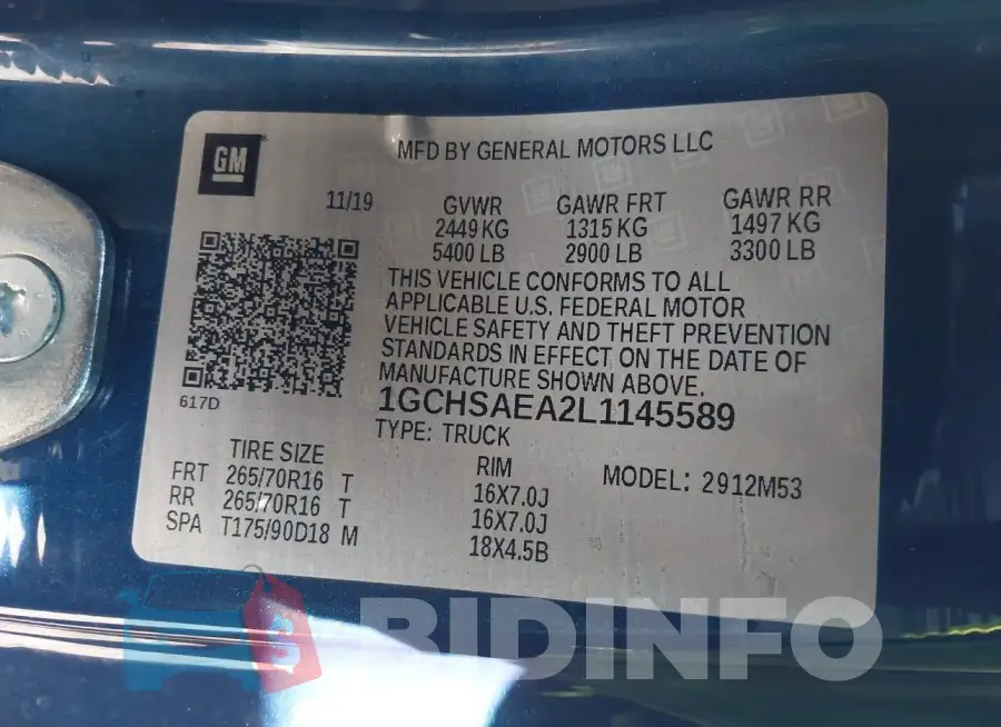 1GCHSAEA2L1145589 Photo# 9