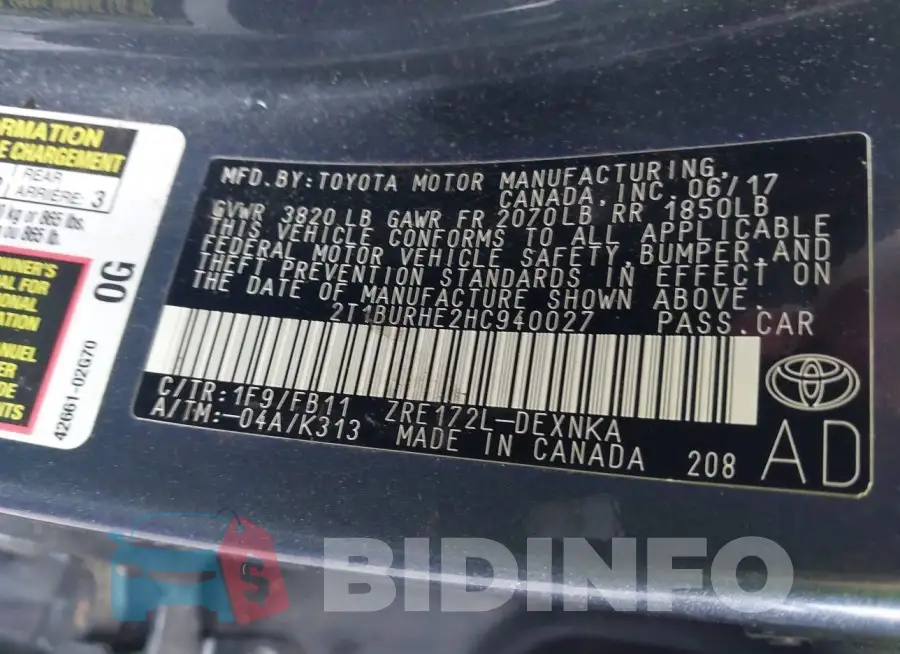 2T1BURHE2HC940027 Photo# 9