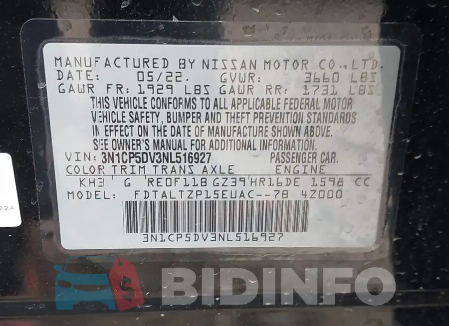3N1CP5DV3NL516927 Photo# 9