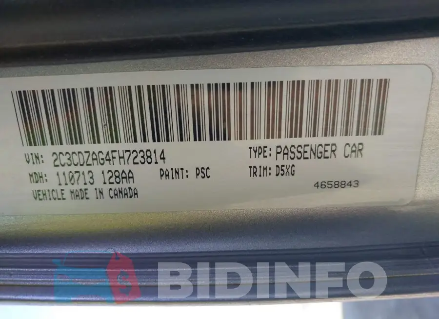 2C3CDZAG4FH723814 Photo# 9