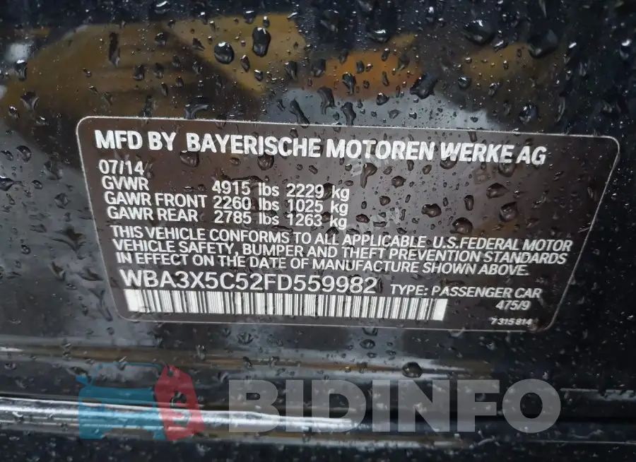 WBA3X5C52FD559982 Photo# 9