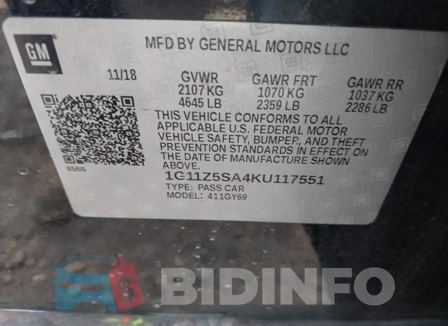 1G11Z5SA4KU117551 Photo# 9