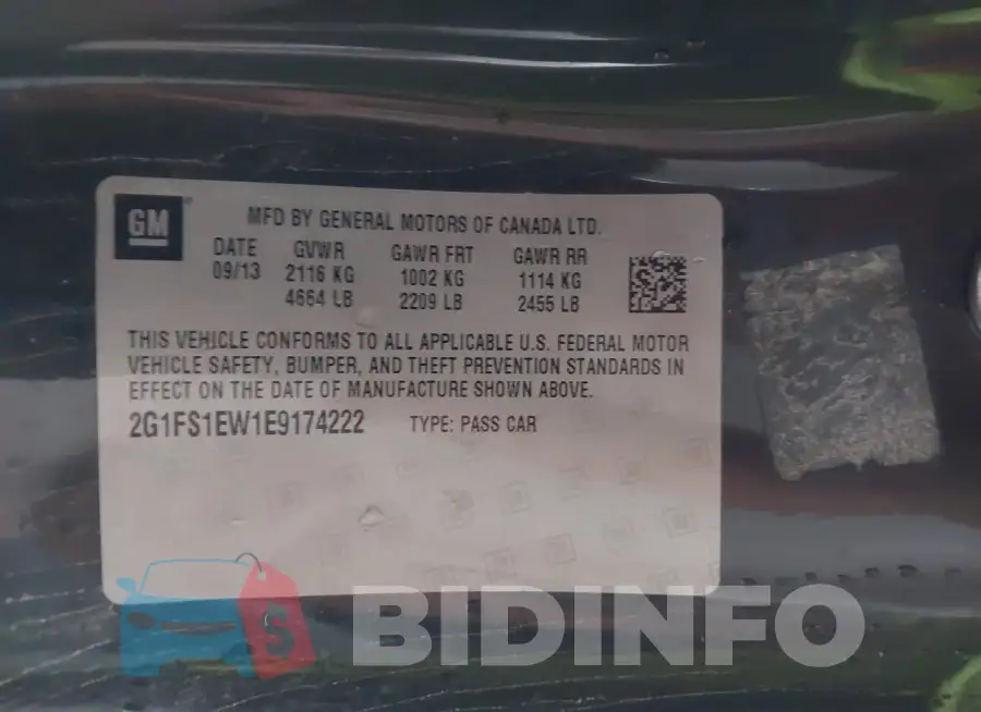 2G1FS1EW1E9174222 Photo# 9