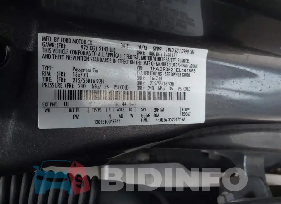 1FADP3F21EL181855 Photo# 9
