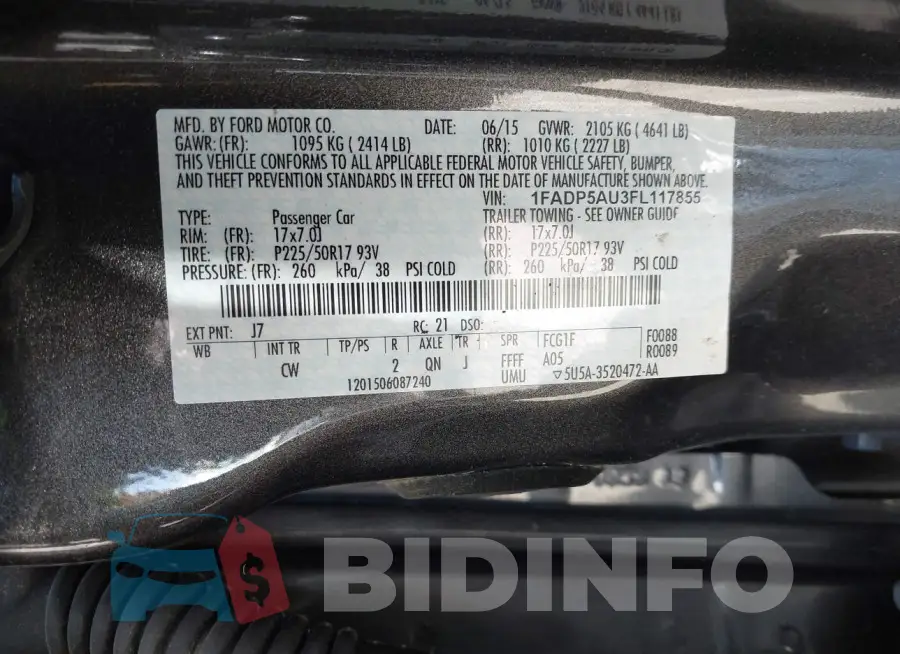 1FADP5AU3FL117855 Photo# 9