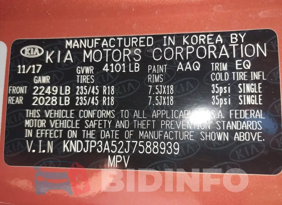 KNDJP3A52J7588939 Photo# 9