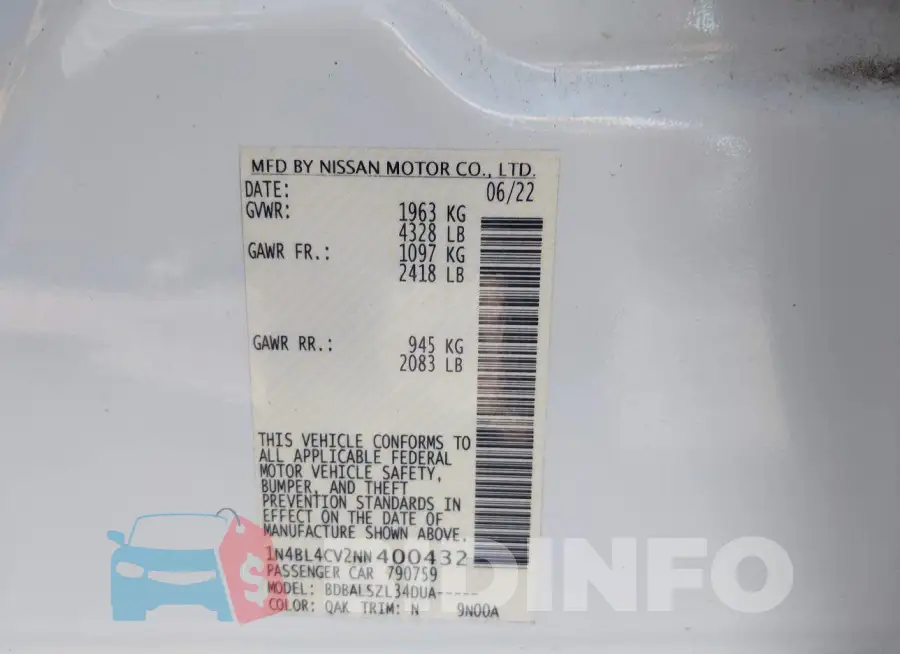 1N4BL4CV2NN400432 Photo# 9