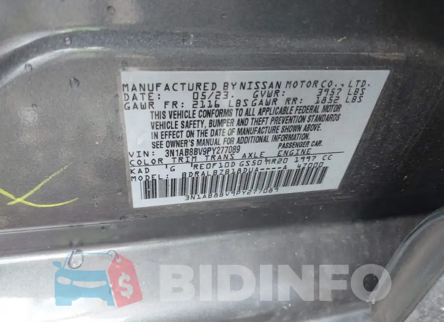 3N1AB8BV9PY277089 Photo# 9
