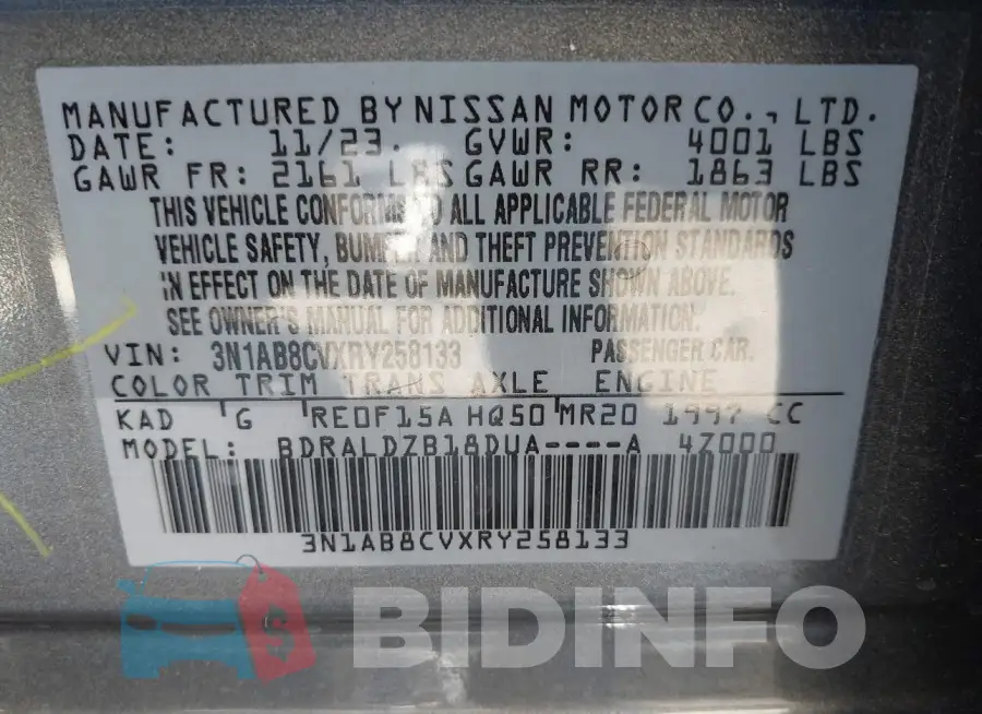 3N1AB8CVXRY258133 Photo# 9