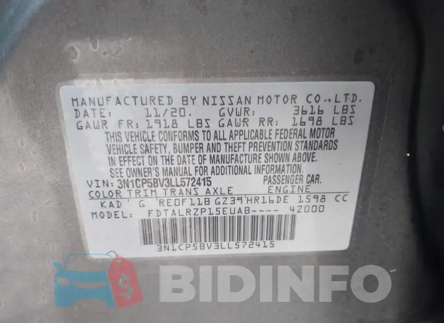 3N1CP5BV3LL572415 Photo# 9