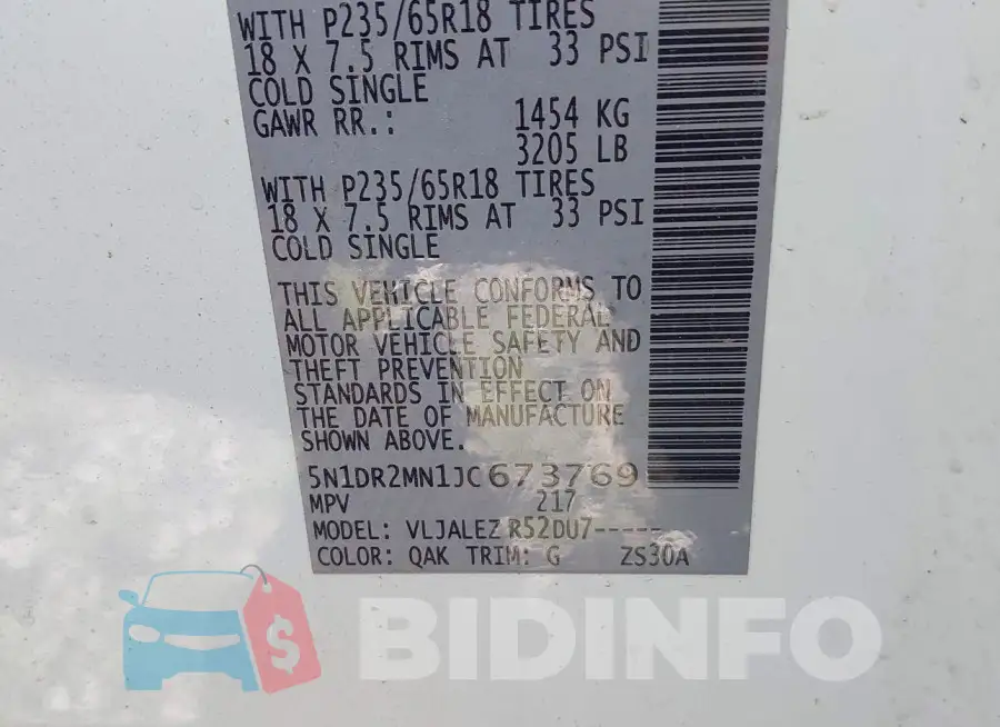 5N1DR2MN1JC673769 Photo# 9