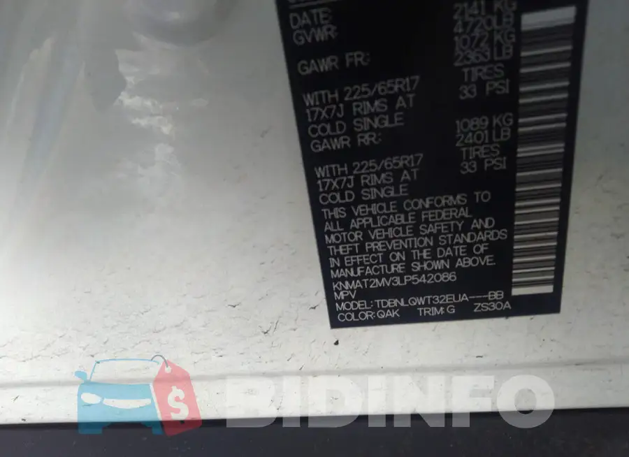 KNMAT2MV3LP542086 Photo# 9